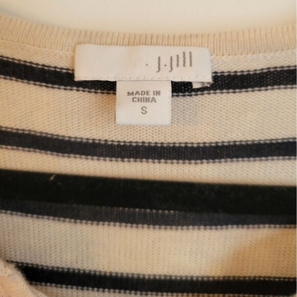 J. Jill Navy and white striped lace up sweater Size S - Picture 4 of 6